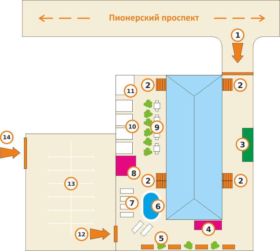 Схема территории отеля